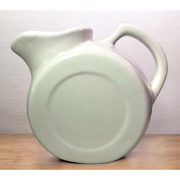 Vintage White Tilted Ice Lip Pottery Pitcher 7.5” H Mid Century *READ - Picture 1 of 16